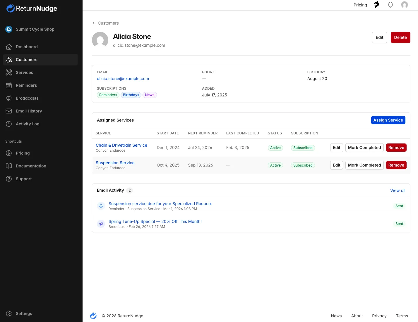 Record purchase screenshot